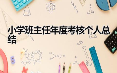 小学班主任年度考核个人总结9篇