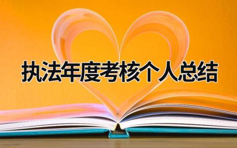 2023精选执法年度考核个人总结范文(5篇）