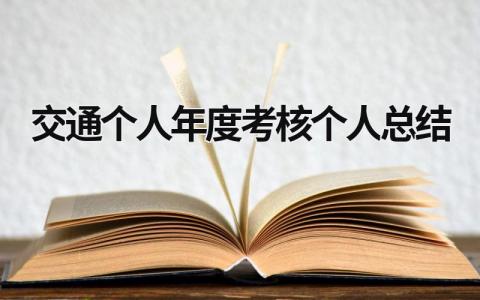 交通个人年度考核个人总结5篇