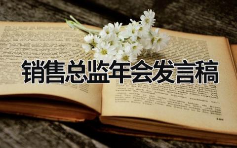 销售总监年会发言稿(3篇）范文