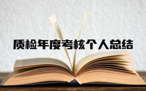 2023最新的质检年度考核个人总结(8篇）