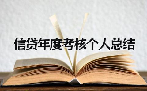 2023信贷年度考核个人总结范文(7篇）