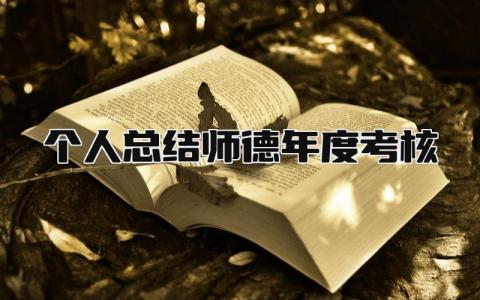 个人总结师德年度考核范文(9篇）