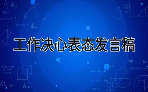 2024工作决心表态发言稿(13篇）