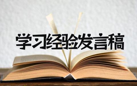 2024学习经验发言稿个人通用范文(19篇）