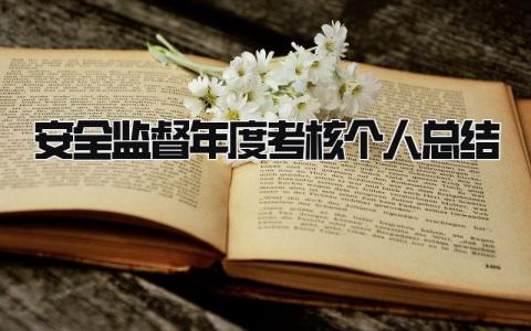 安全监督年度考核个人总结大全(13篇）