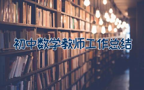 初中数学教师工作总结