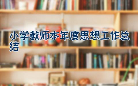 小学教师本年度思想工作总结