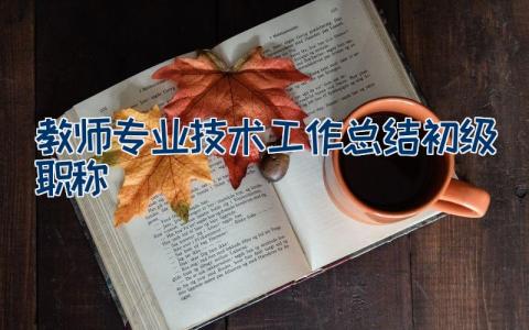 教师专业技术工作总结初级职称