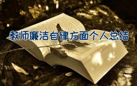 教师廉洁自律方面个人总结