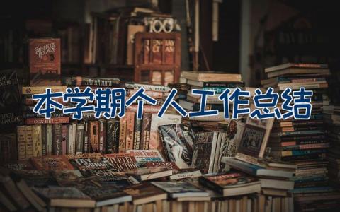 本学期个人工作总结