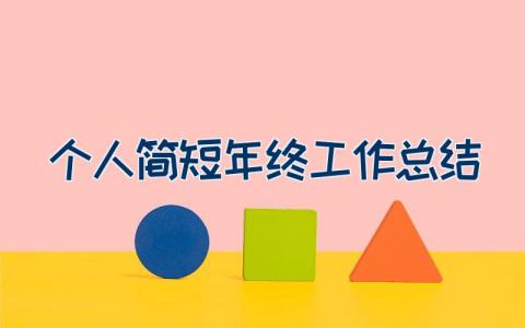 个人简短年终工作总结 2023年终个人工作总结16篇