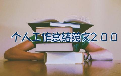 个人工作总结范文200字